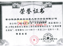 著名商標(biāo)證書