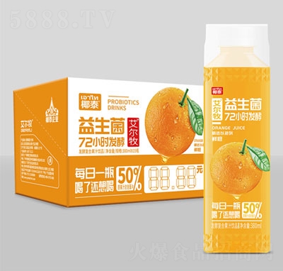 艾爾牧益生菌發(fā)酵復(fù)合果汁鮮橙380mlx15瓶