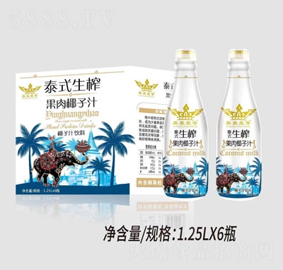 英皇壹號泰式生榨果肉椰子汁1.25LX6