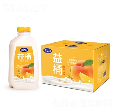 完達山益桶酸奶飲品黃桃酸奶益生菌發(fā)酵1kgX6瓶