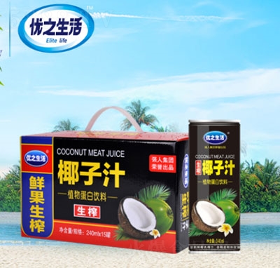 優(yōu)之生活正宗生榨椰子汁240ml15罐