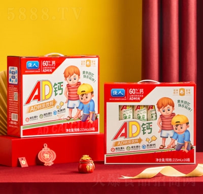 強人AD鈣奶乳飲料禮盒裝215ml16瓶5提