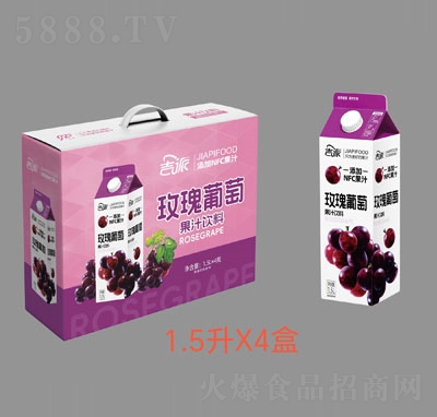 吉派玫瑰葡萄果汁飲料1.5LX4