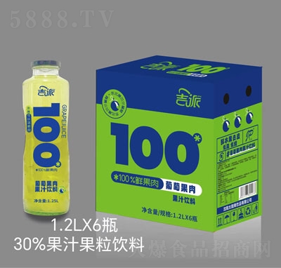 吉派葡萄果肉果汁飲料1.2LX6
