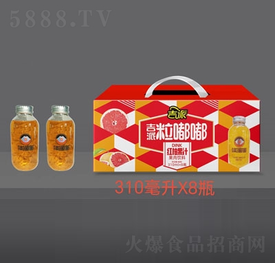 吉派粒嘟嘟紅柚果汁果肉飲料310mlX8