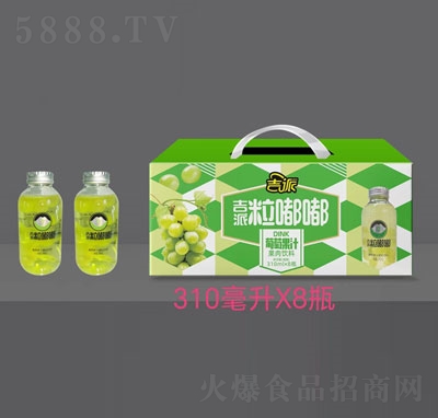 吉派粒嘟嘟葡萄果汁果肉飲料310mlX8