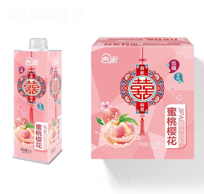 吉派蜜桃櫻花果汁飲料1.5LX6瓶