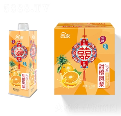 吉派甜橙鳳梨果汁飲料1.5LX6瓶