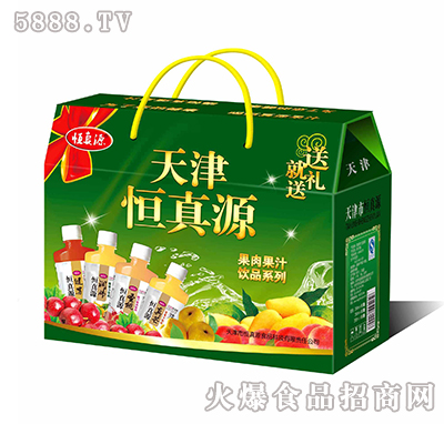 恒真源果肉果汁飲品系列手提綠箱350ml