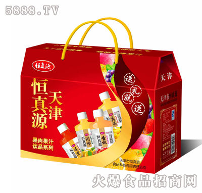 恒真源果肉果汁飲品系列手提紅箱500ml