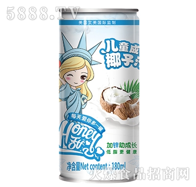 Honey甜心兒童成長椰子汁180ml女罐