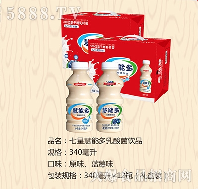 七星慧能多乳酸菌飲品340mlx12瓶（禮盒裝）