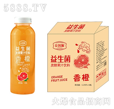 京智源益生菌發(fā)酵鮮橙果汁飲料1.25Lx6瓶