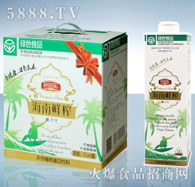 芭芭樂·綠色食品海南鮮榨椰汁1LX6