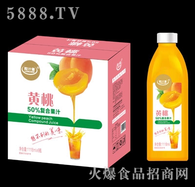 粒汁健黃桃50%復合果汁1118mlX6