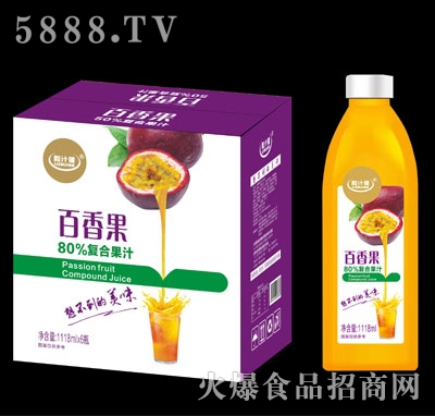 粒汁健百香果80%復合果汁1118mlX6
