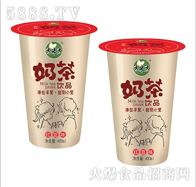 秀米秀奶茶紅豆味400ml