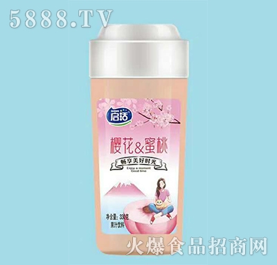 啟活櫻花蜜桃果汁飲料330g