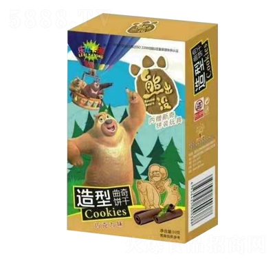 樂(lè)比卡通造型曲奇餅干黃色
