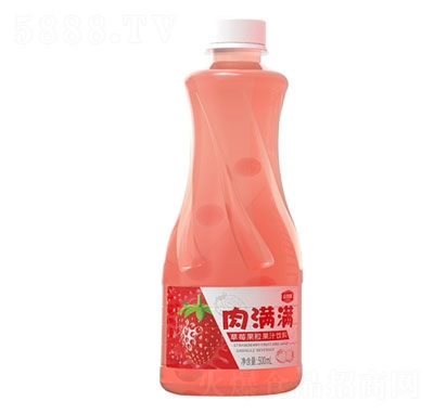 肉滿滿草莓果粒果汁飲料500ml