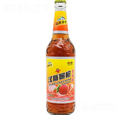 漢斯景橙碳酸飲料草莓味500ml