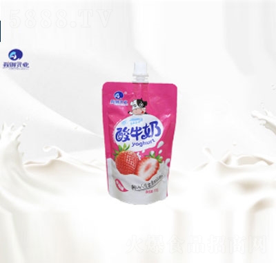 鞍鋼乳業(yè)直立草莓味酸奶