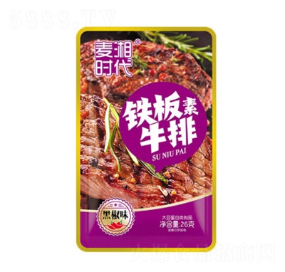 麥湘時代鐵板素牛排黑椒味26g