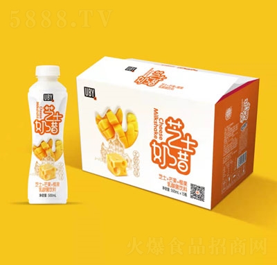 優(yōu)貝源芝士奶昔芝士+芒果+椰果乳酸菌飲料500mlX15