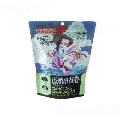 喜滿多香蔥小花卷雞汁味膨化食品100g