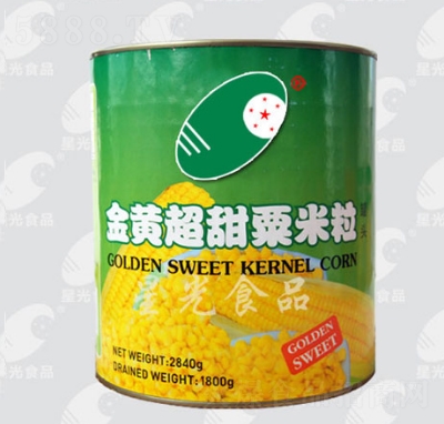 星光金黃超甜玉米粒罐頭罐裝