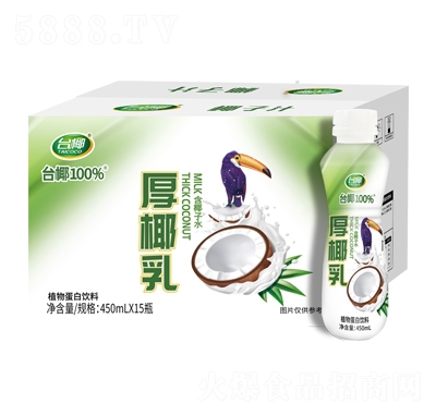 臺(tái)椰厚椰乳植物蛋白飲料450mlX15瓶
