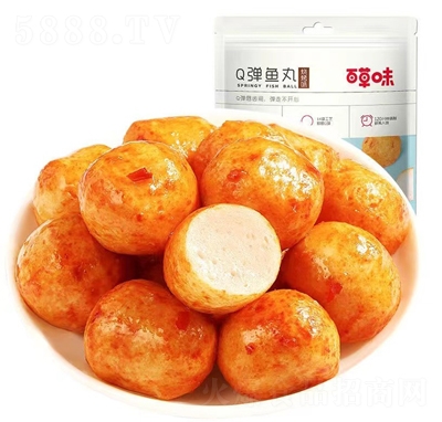 百草味燒烤香辣味Q彈魚丸108g零食海味即食特產(chǎn)海鮮小吃食品休閑
