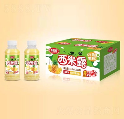 百星樂(lè)西米露菠蘿味楊枝甘露飲品410mlX15瓶?jī)?nèi)含果粒