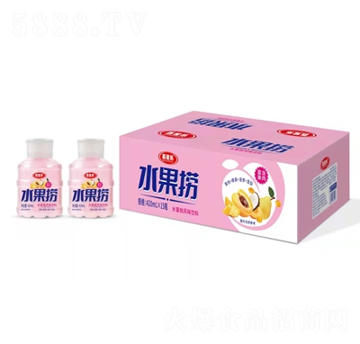 百星樂(lè)水果撈水蜜桃風(fēng)味飲料黃桃+椰果+菠蘿+雪梨420mlX15瓶富含果肉