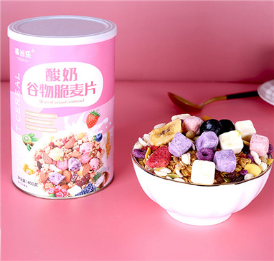 稀谷樂酸奶谷物脆麥片干吃烘焙水果堅果酸奶果粒麥片400g代餐招商