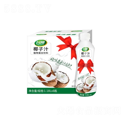 臺(tái)椰椰子汁植物蛋白飲料1.18LX6瓶