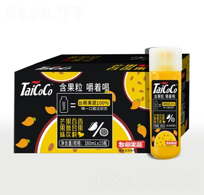 TaiCOCO百香果復(fù)合果汁飲料芒果味380mlX15瓶招商代理