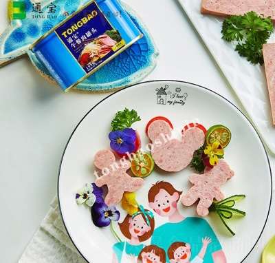 通寶罐頭食品代理午餐代餐世棒午餐肉198g