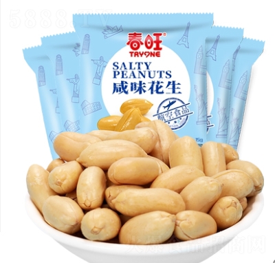 春旺花生鹽焗淮鹽花生米零食航空零食堅(jiān)果炒貨15g