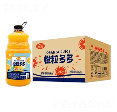通飛橙粒多多果汁飲料大桶果汁2.5LX6