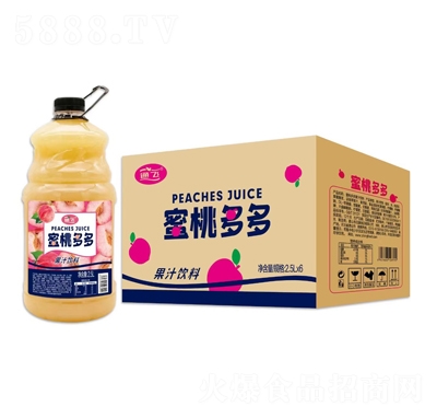 通飛蜜桃多多果汁飲料大桶果汁2.5LX6