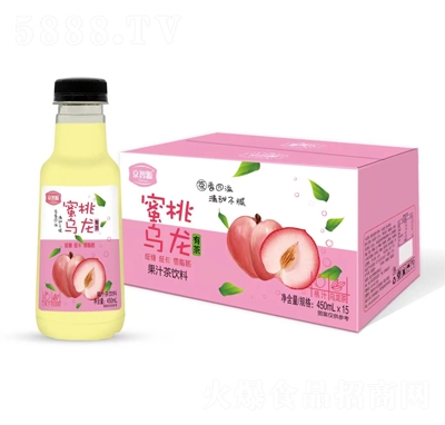京智源蜜桃烏龍果汁茶飲料450mlX15