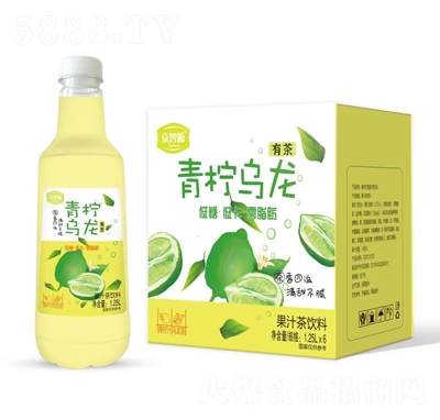 京智源青檸烏龍果汁茶飲料1.25LX6