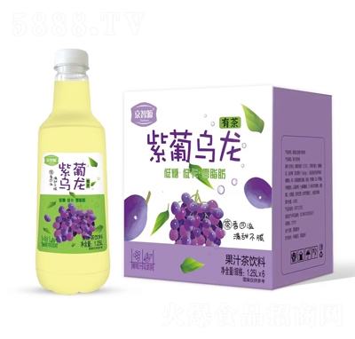 京智源紫葡烏龍果汁茶飲料1.25LX6