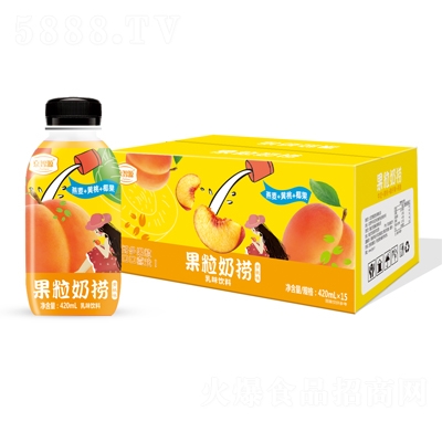 京智源果粒奶撈乳味飲料黃桃味420mlX15