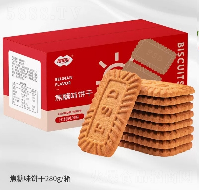 福事多休閑食品零食餅干早餐代餐網(wǎng)紅焦糖餅干