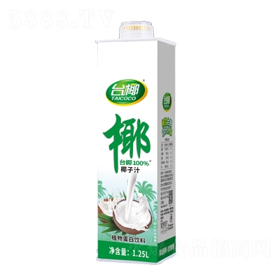臺(tái)椰椰子汁植物蛋白飲料1.25L方盒