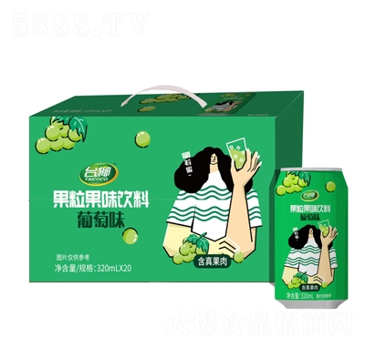 臺(tái)椰果粒果味飲料葡萄味320mlX20瓶箱裝