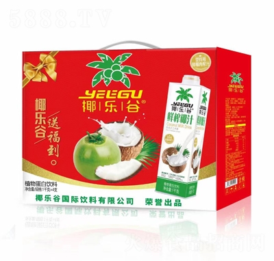 椰樂(lè)谷鮮榨椰汁植物蛋白飲料1L×4