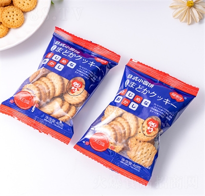 福事多網(wǎng)紅日式小圓餅海鹽味餅干奶鹽味零食小吃